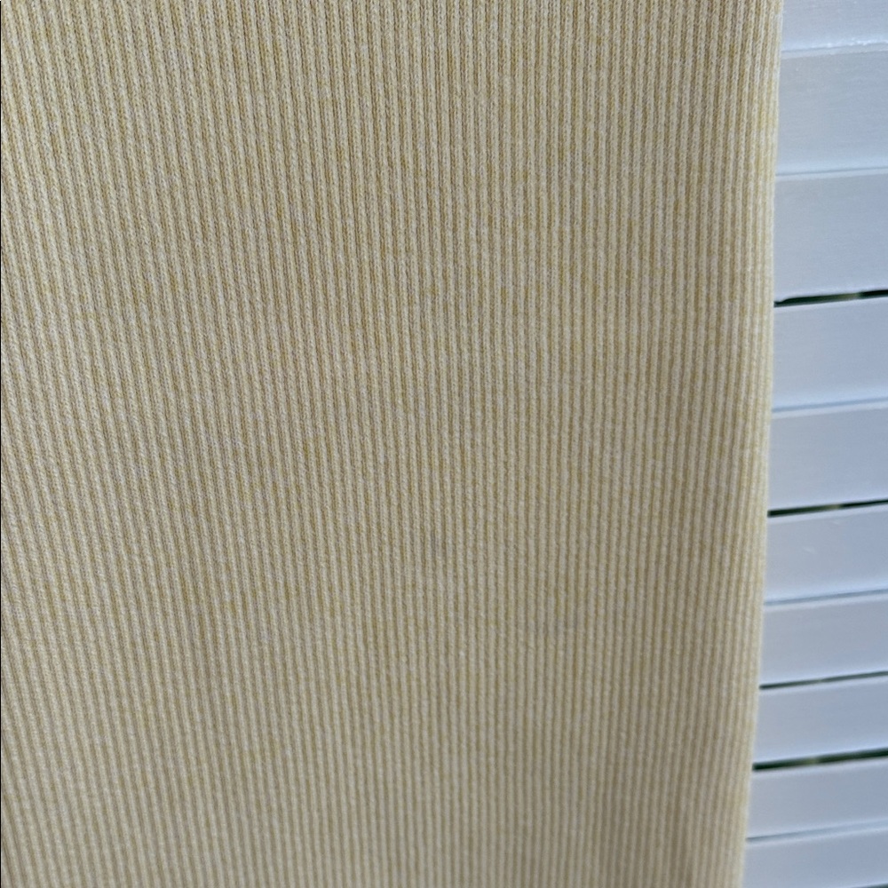 Ganni melange Pale Yellow Ribbed Scoop-Neck Knit midi Dress size medium - Picture 4 of 8